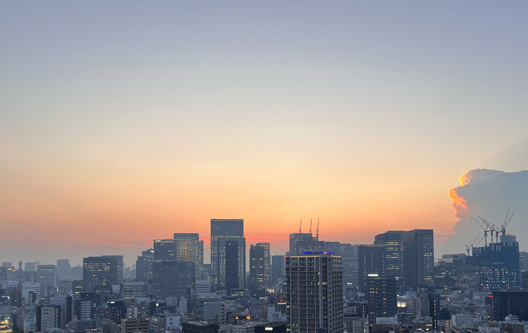 顔にも見える雲がある夕焼け