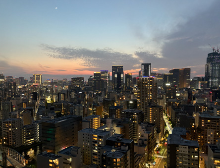 久しぶりのきれいな夕日ｗ三日月